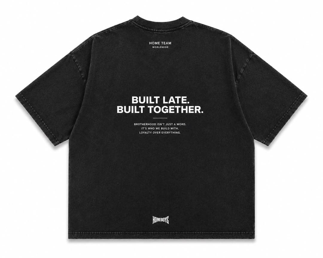 HOMEBOYS Core Tee in Washed Black — back view