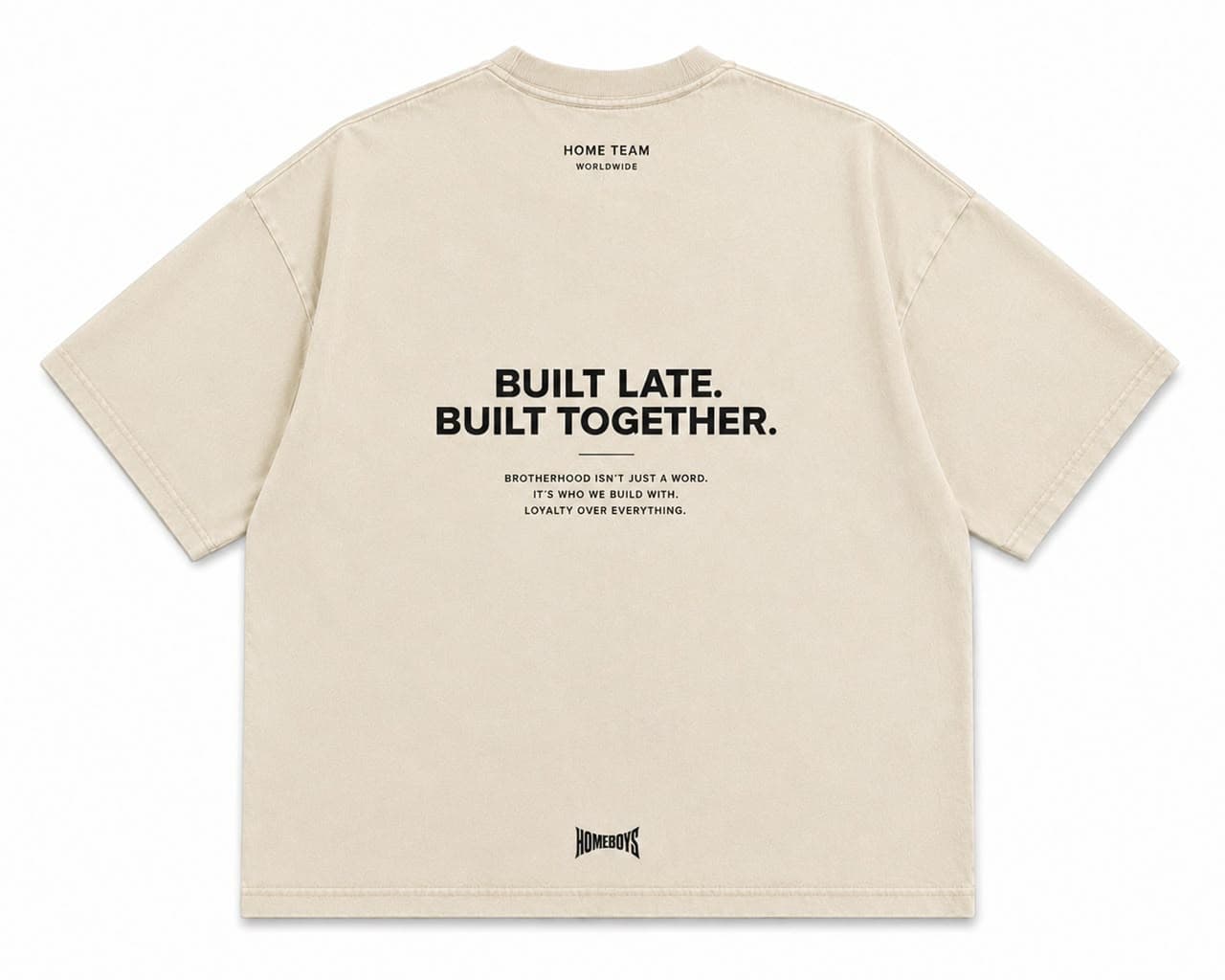 HOMEBOYS Core Tee in Cream — back view