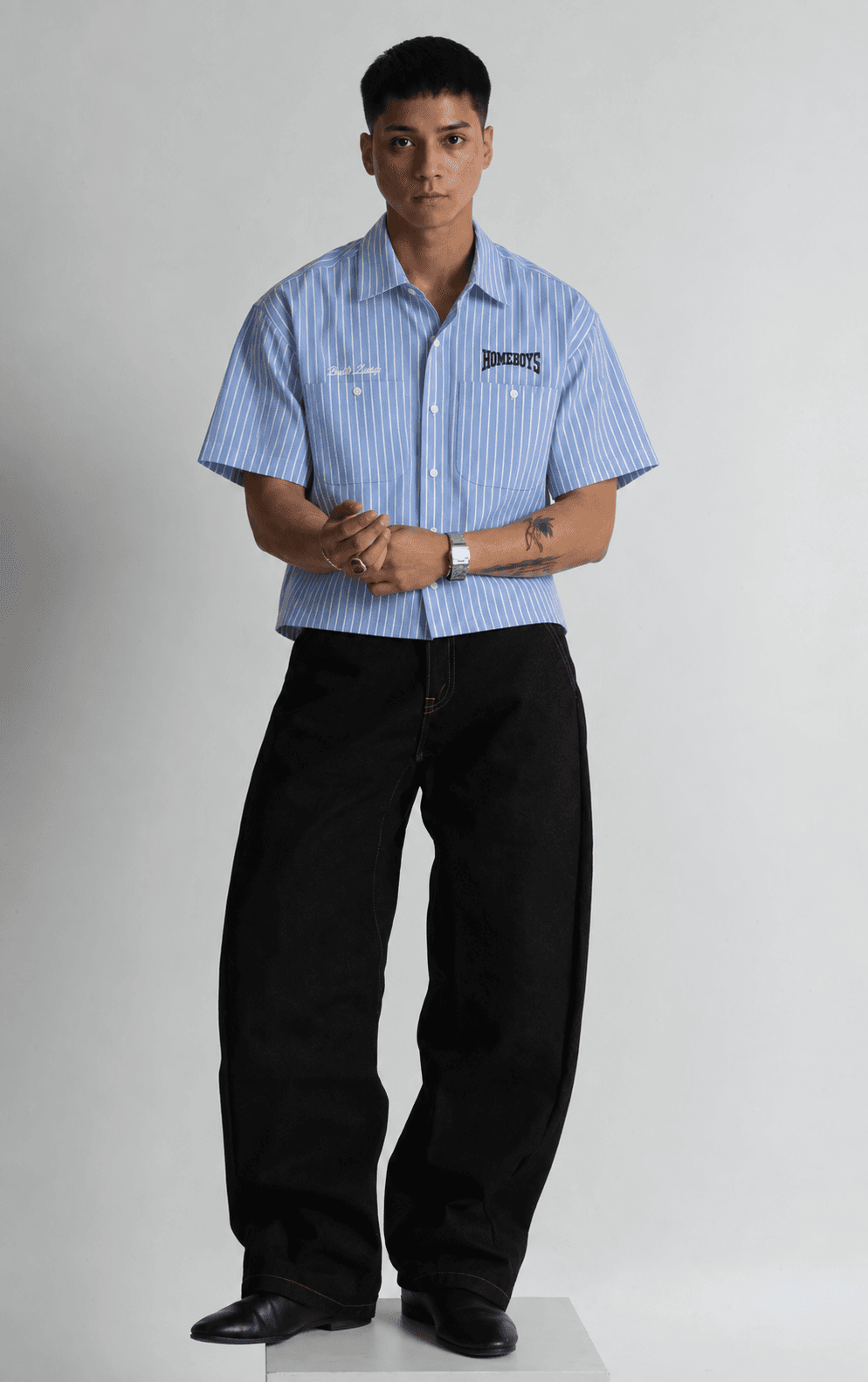 HOMEBOYS Blue Stripe Shirt